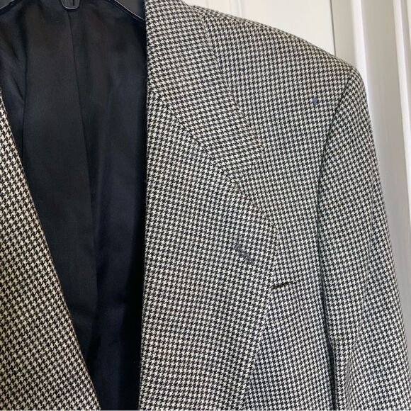 Oscar De La Renta Jacket Black & White Check Size 42R - Picture 6 of 13